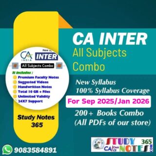 CA Inter New Syllabus All Notes Combo for Sep 2025/ Jan 2026