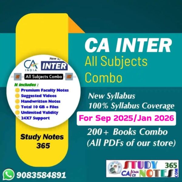 CA Inter New Syllabus All Notes Combo for Sep 2025/ Jan 2026